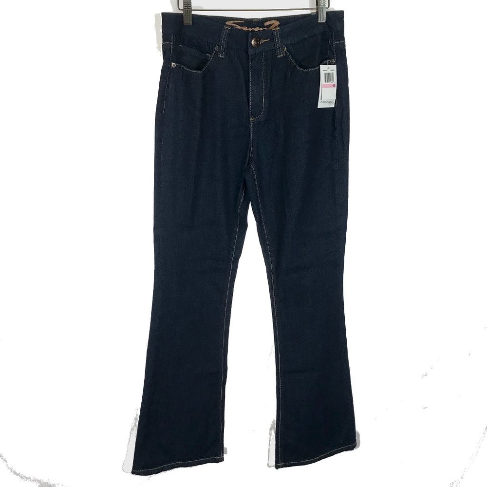 NWT Womens Size 10 10x32 1/2 Seven7 Slimming Boot Cut Indigo Blue Denim Jeans